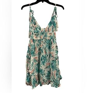 New W/ Tags: Women’s En Crème Tropical Mini Tie Dress: Size Small